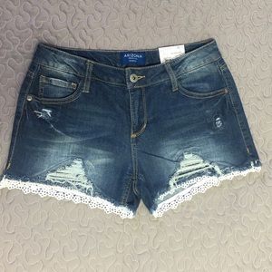 Arizona Denim Crochet Hem Girls Shorts